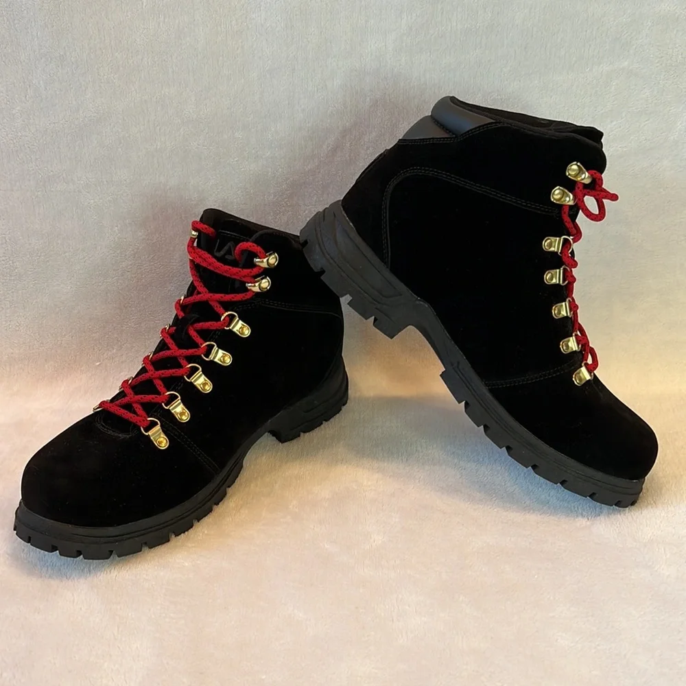 Fila Black Diviner FS Red Laced Hiking Boots 10.5 or 12 - Picture 2 of 7